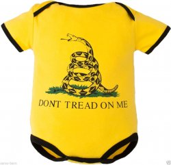 Baby Bodysuit Yellow "Don’t Tread on Me" with Gadsden Flag