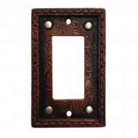 Tooled Leather with Rivets Resin Single Rocker Switch Cover