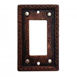 Tooled Leather with Rivets Resin Single Rocker Switch Cover