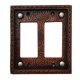 Tooled Leather with Rivets Resin Double Rocker Switch Cover