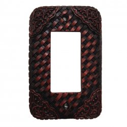 Woven Leather Look Resin Single Rocker Switch Cover