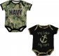 Little Sailor Baby 2 Pk U.S. Navy Bodysuits NWU Camo & Black