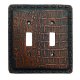 Crocodile Texture Leather Resin Double Switch Cover