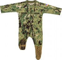 U.S. Navy Baby Boys NWU Camo Crawler With Recruit Boots