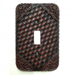 Woven Leather Look Resin Single Switch Cover