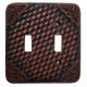 Woven Leather Look Resin Double Switch Cover Plate