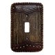Barnwood and Leather Resin Single Switch Cover Plate