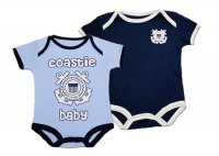 Baby Bodysuit 2 Pk Blue with U.S. Coast Guard Logo
