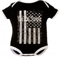 Baby Bodysuit Black with Flag and "We The People"