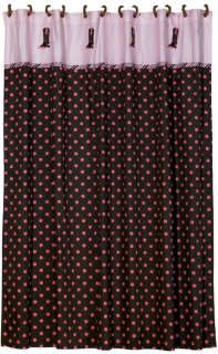Cowgirl Boots & Polka Dots Shower Curtain & Matching Hooks