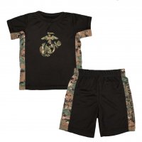 Toddler U.S. Marine Corps Logo Woodland Camo Shorts & Shirt Set