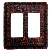 Crocodile Texture Leather Resin Double Rocker Switch Cover