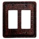 Crocodile Texture Leather Resin Double Rocker Switch Cover