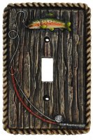 Rainbow Trout Fish & Fly Rod Single Switch Cover