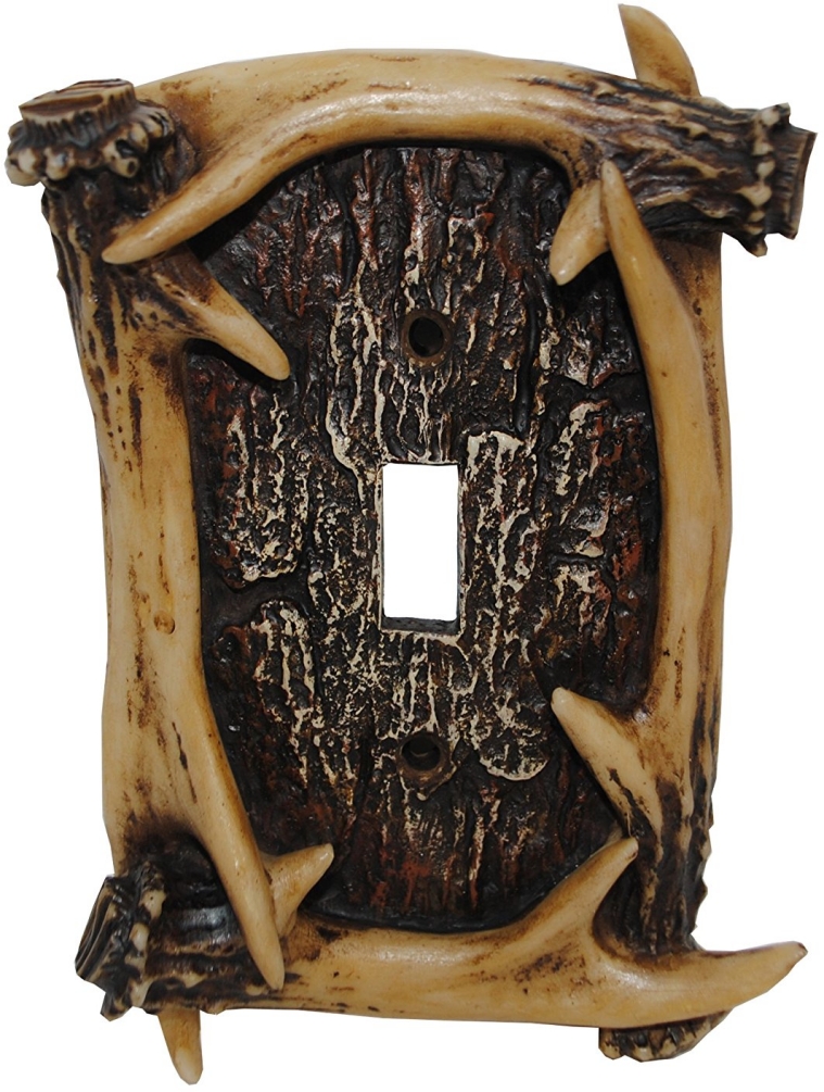 Deer Antler Single Light Switch Cover Plate - Click Image to Close