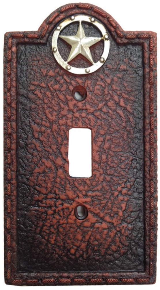 Lone Star Western Leather Grain Look Single Switch Cover - Click Image to Close