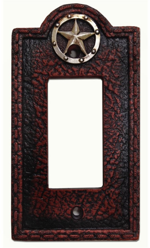 Lone Star Western Leather Grain Look Single Rocker Switch Cover - Click Image to Close