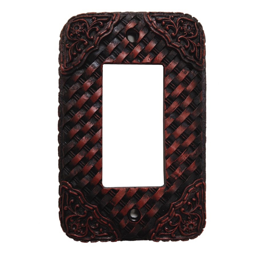 Woven Leather Look Resin Single Rocker Switch Cover - Click Image to Close
