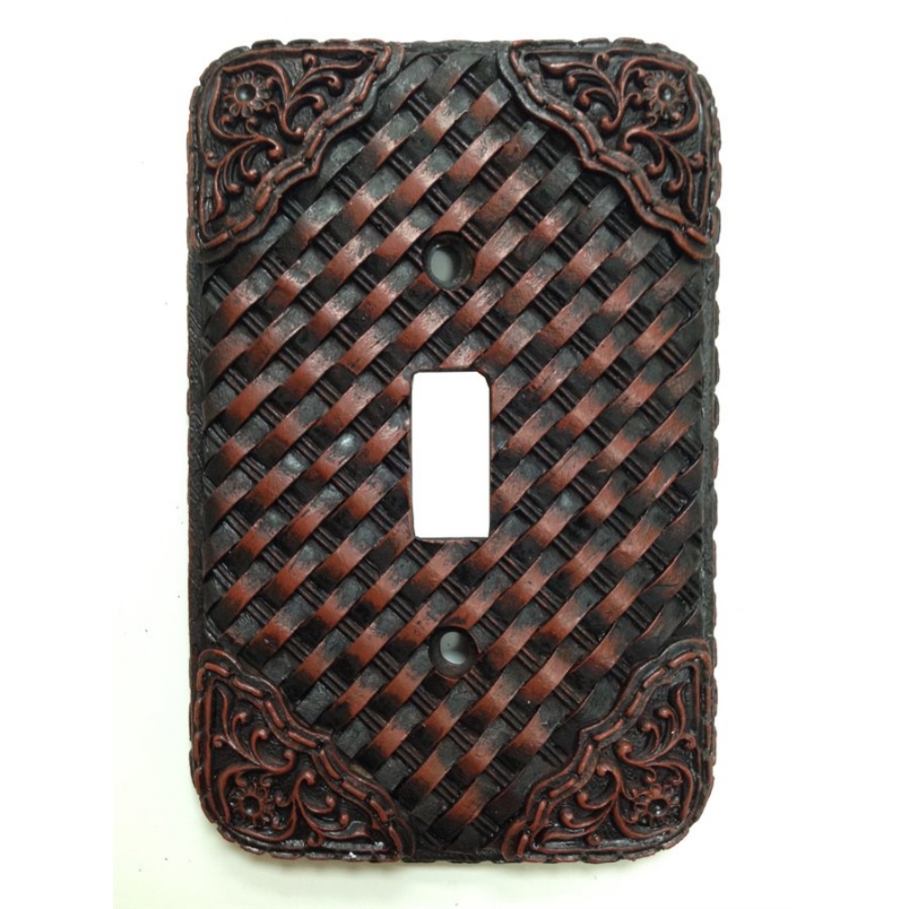 Woven Leather Look Resin Single Switch Cover - Click Image to Close