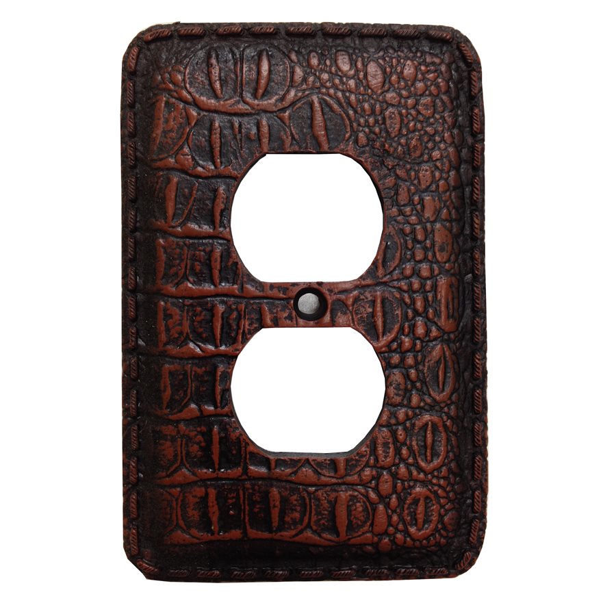 Crocodile Texture Leather Resin Outlet Cover - Click Image to Close