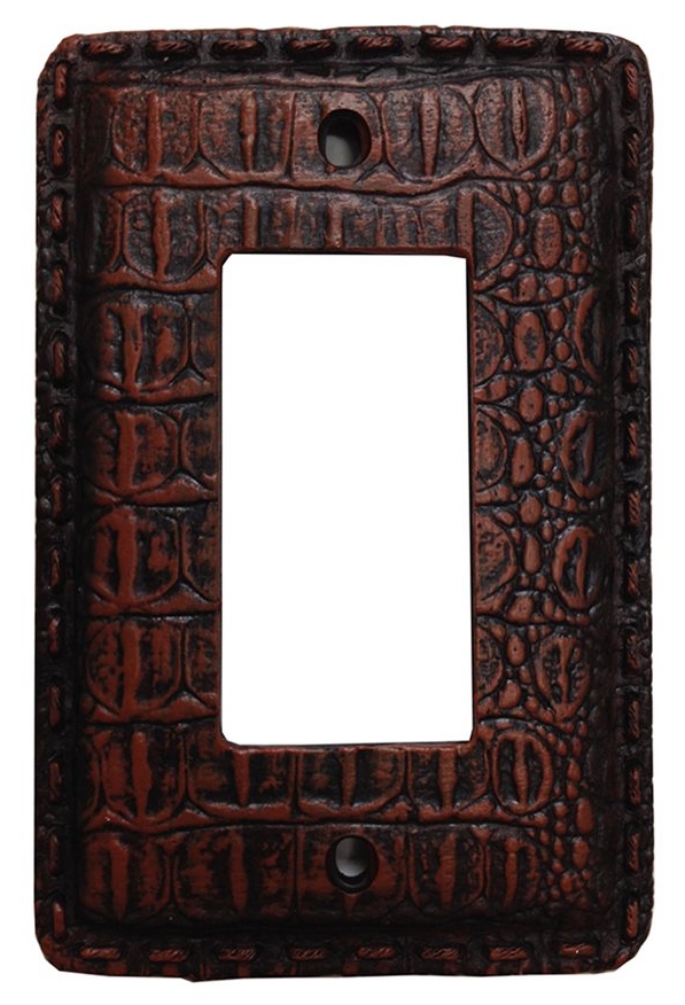 Crocodile Texture Leather Resin Single Rocker Switch Cover - Click Image to Close