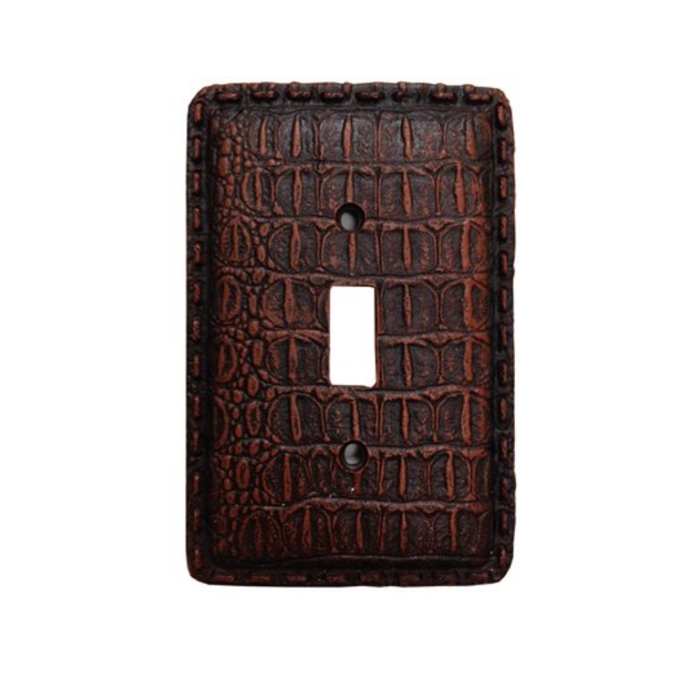 Crocodile Texture Leather Resin Single Switch Cover - Click Image to Close