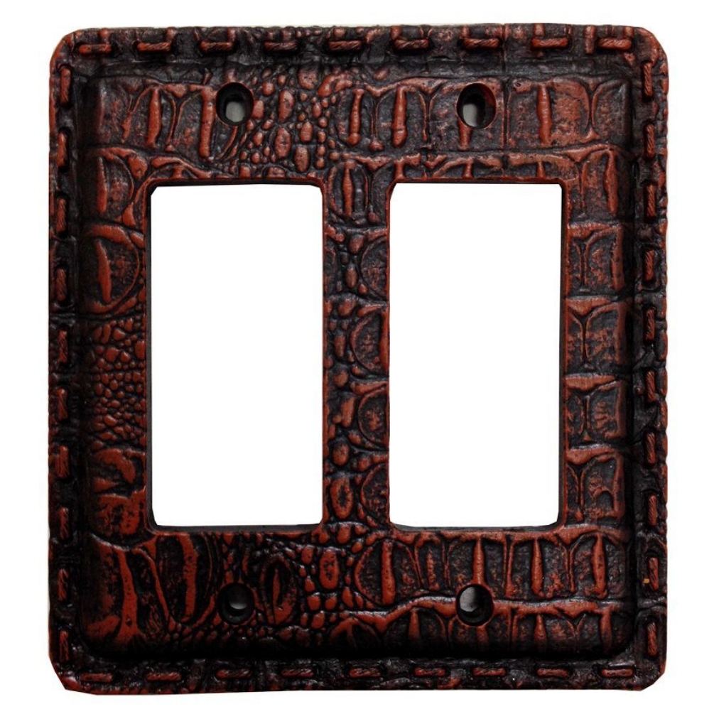 Crocodile Texture Leather Resin Double Rocker Switch Cover - Click Image to Close