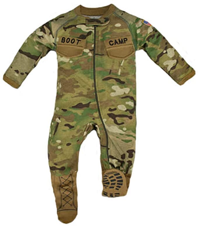 Multicam Baby Boys Camo Crawler with Boot Camp Boots - Click Image to Close