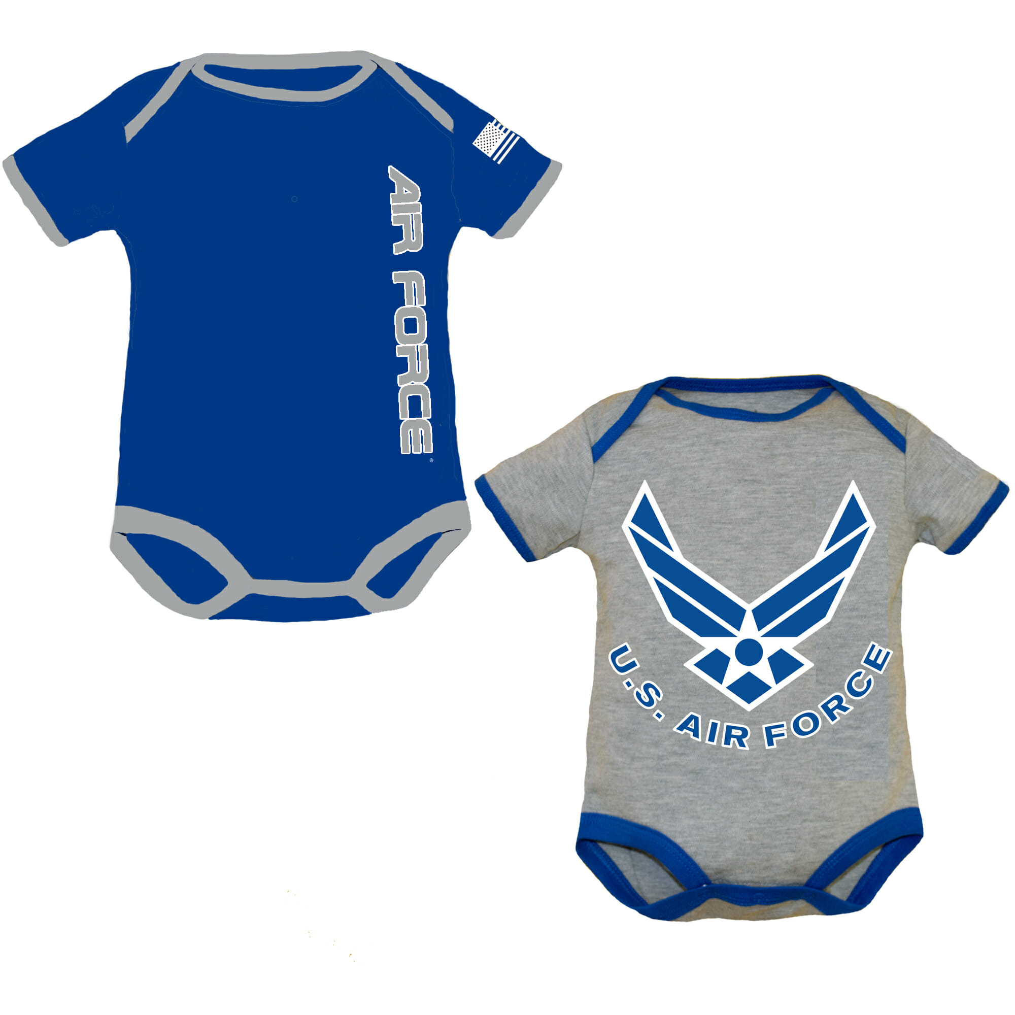 Baby Bodysuit with U.S. Air Force Logo 2 Pk 0-3 Months - Click Image to Close