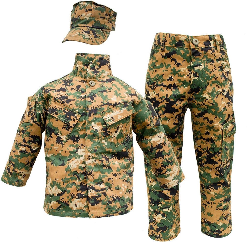 Kids 3 pc Woodland Camo United States Marine Corps Uniform - Click Image to Close