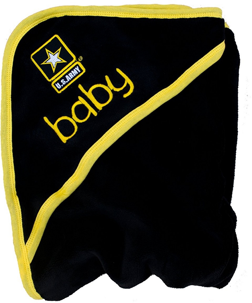 Baby Blanket Black with U.S. Army Logo 32" x 27" - Click Image to Close