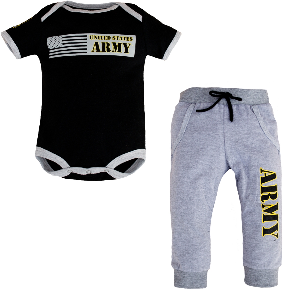 Baby Bodysuit and Pants Set with U.S. Army Logo - Click Image to Close