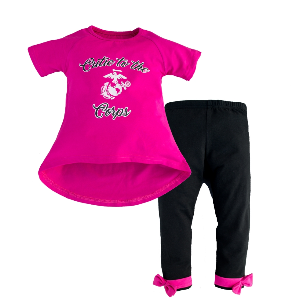 Toddler Girls USMC Cutie to the Corps Legging Set - Click Image to Close