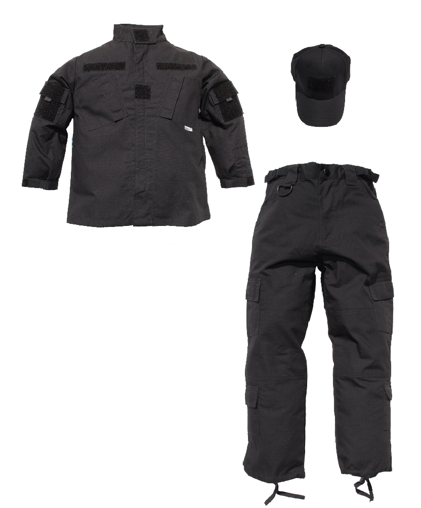 Kids 3 pc Trooper Black Tactical Replica Uniform - Click Image to Close