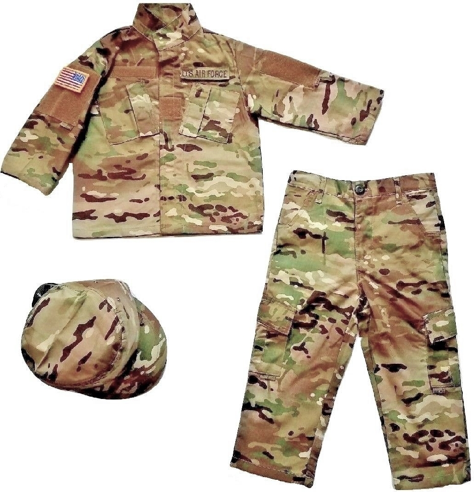 Kids U.S. Air Force Multicam Camo Pattern Uniform with Cap - Click Image to Close