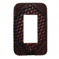 Woven Leather Look Resin Single Rocker Switch Cover